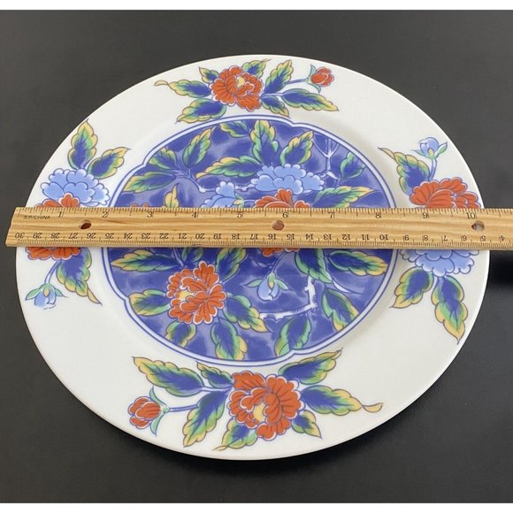 Japanese Hand Painted Floral 10" Dinner Plate Multicolored Wall Plate Charger - Picture 3 of 4